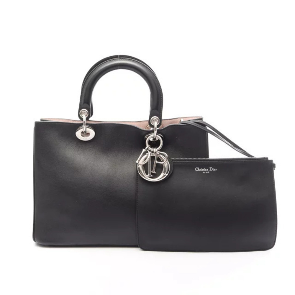 Christian Dior Diorissimo Handbag Leather Black